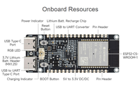 Papan Pengembangan Wi-Fi 6 Dual-Band ESP32-C5, Prosesor RISC-V 240MHz, Modul Seri ESP32-C5-WROOM-1, MCU RISC-V Multi-Protokol