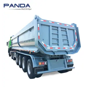 U Tipe 4 Axle 6 axle 80 ton gooseneck truk tiper trailer semi trailer dumper untuk dijual