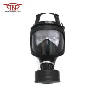 Beliebte verstellbare Stirnband-Doppelfilter-Vollgesichts-Silikon gasmaske mit großer Sicht für Feuerwehr-Schutzschild