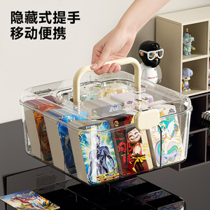 Card Organizer With Lid High Transparency Compartments Portable Dustproof <b>Large</b> Capacity Storage <b>Box</b> For Cards - Product Image 3