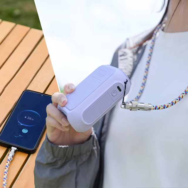 Hebron 10000mAh Ultra Quiet USB Rechargeable Waist Clip Fan-Portable Outdoor Car & RV Use Hands-Free Neck Wearable
