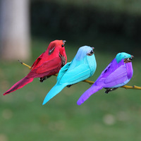 Petit oiseau artificiel en plumes réalistes, style forêt, pour décoration de jardin et d'horticulture, artisanat fait main en PVC, fausse oiseauïne pastorale de campagne