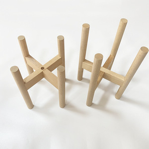 Creative Wooden Flower <b>Pot</b> <b>Stand</b> 17Cm 22Cm Inner Diameter Durable Desktop Plant <b>Stand</b> For Flower Green Plant - Product Image 1