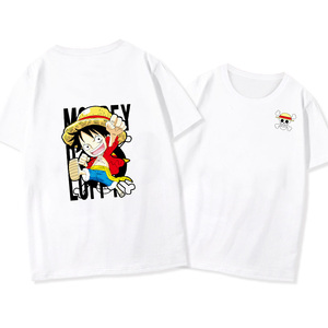 Tùy Chỉnh In Logo Chải Kỹ Cotton Luffy Một Mảnh Phim Hoạt Hình Người Đàn Ông T Áo Sơ Mi Cotton T-Shirts Mùa Hè Ngắn Tay Áo Anime Áo Sơ Mi Cho Nam Giới - Product Image 2