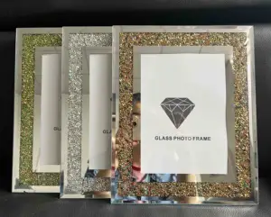 Diamant Foto rahmen, Glas Bilderrahmen, 5x7 "-2 Stück Packung in weißer Box