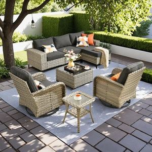 Canapé de <span class=keywords><strong>jardin</strong></span> en rotin moderne imperméable avec coussins pour balcon, <span class=keywords><strong>salon</strong></span>, patio, cour - Product Image 2