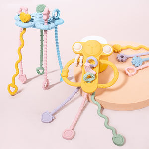 Mainan bayi silikon bebas Bpa kualitas makanan baru silikon 2-in-1 mainan tali tarik dan tekanan bayi mainan hadiah sensorik pendidikan bayi - Product Image 1