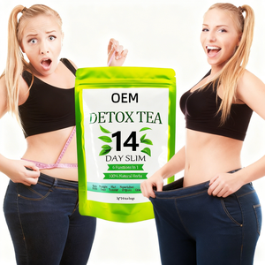 Thé minceur biologique aux herbes OEM, sachets de 14 jours avec vitamines - Brûleur de graisse et détoxifiant pour la perte de poids, ventre plat, emballé individuellement dans une boîte - Product Image 1