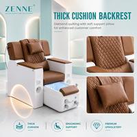 Fauteuil de pédicure spa moderne de luxe avec bain de pieds massant, mobilier de salon de manucure avec bassin LED, rangement et accoudoirs, personnalisable OEM pour centres commerciaux et hôtels