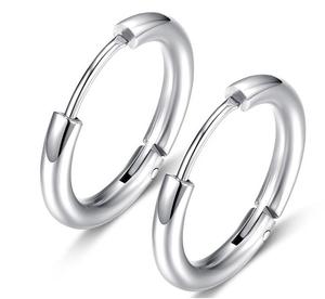 Pendientes de Aro de Diseño Simple y Estilo Retro en Varios Tamaños, Pendientes Unisex de Acero Inoxidable, Joyería al por Mayor de Moda - Product Image 4