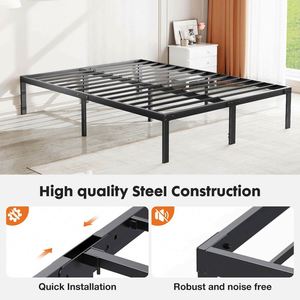 WEKIS Hot Selling Foldable <b>Queen</b> <b>Size</b> Black Smart Soft Mattress Support Japanese Design Metal Platform <b>Bed</b> <b>Frame</b> - Product Image 4