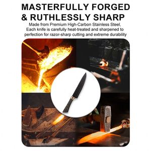 Luxury Black Coating Stainless Steel PP Handle <b>Kitchen</b> Knives <b>Scissors</b> Sharpening Rod Set With 360 Degrees Rotates Acrylic Base - Product Image 3