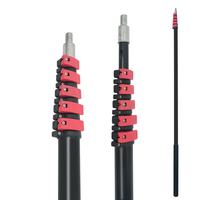 Perche télescopique robuste en aluminium avec embout fileté en métal, manche d'extension durable pour brosse de nettoyage