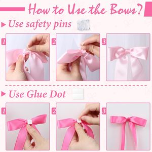 Guirnalda de Lazos de Cinta Rosa Pálido Hechos a Mano, Banner de Lazos de Satén para Chimenea, Fondo de Boda, Cuna de Bebé, Decoración para Colgar en la Pared del Hogar - Product Image 6
