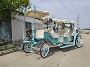 Chariot de mariage royal électrique d'extérieur, type carrosse de princesse, style Victoria, traîné par des chevaux - Product Image 2