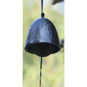 Carillon éolien japonais populaire en fonte gaufrée motif cygne et saule, décoration suspendue d'extérieur - Product Image 2