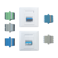 Prise murale FTTH de port adaptateur SC/FC/LC Quadplex simple concave, boîte FTTH d'installation dissimulée