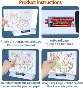 Vendita calda didattica Light up spazio colorato Doodle tavolo da disegno magico 3D Pad in piccole dimensioni per i bambini con gli occhiali 3D - Product Image 5