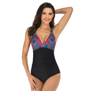 Maillot <span class=keywords><strong>de</strong></span> <span class=keywords><strong>bain</strong></span> pour femmes <span class=keywords><strong>de</strong></span> style plage à col en V profond et à blocs <span class=keywords><strong>de</strong></span> couleur, tissu durable, antidérapant, bretelles fines, pour l'Australie - Product Image 2