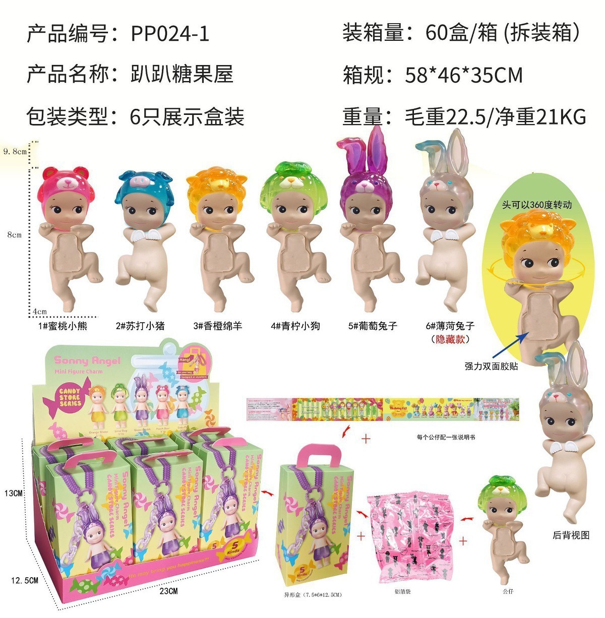 พวงกุญแจยกเท้าบ้านลูกกวาด-ชนิดกล่อง