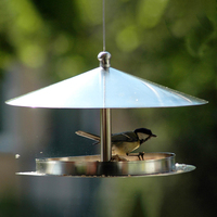 Mangeoire à oiseaux suspendue JH-Mech Plateaux d'alimentation pour oiseaux en acier inoxydable pour l'extérieur