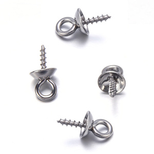 Tornillos de ojo redondos de acero inoxidable de 6 mm para la fabricación de collares, accesorios de joyería pulidos - Product Image 4