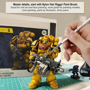 Panwenbo 6 pinceaux à pointe <span class=keywords><strong>fine</strong></span> <span class=keywords><strong>extra</strong></span> longs pour peinture, pointe de liner, pinceau d'artiste pour modèles, acrylique, <span class=keywords><strong>aquarelle</strong></span> - Product Image 4