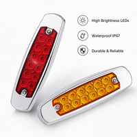 Nouvelle lampe de signalisation latérale LED carrée en acier inoxydable ENSAITE 12V 24V, clignotante, de remplacement pour camion et remorque