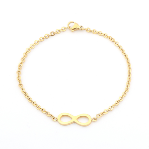 18K Gold Plated Stainless Steel <b>Infinity</b> Symbol <b>Bracelet</b> Minimalist 8‑Shape Charm Chain <b>Bracelet</b> For Women Wholesale - Product Image 1
