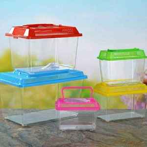Petit aquarium moderne en plastique durable pour poissons rouges et tortues, design respirant, transparent, capacité de 1L, utilisation intérieure/extérieure - Product Image 3