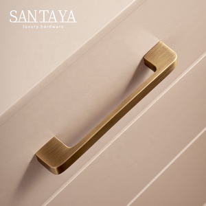 Maniglia in ottone bronzo Santaya <span class=keywords><strong>per</strong></span> mobili, armadi, ante, cassetti, pomello, tirante <span class=keywords><strong>per</strong></span> mobili da cucina, maniglia lunga minimalista antica <span class=keywords><strong>per</strong></span> armadietti - Product Image 6
