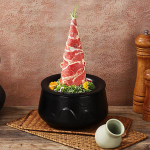 Plat de service conique en mélamine en forme d'arbre pour barbecue, bœuf Wagyu, wasabi, vaisselle de fête, idéal pour fondue - Product Image 3
