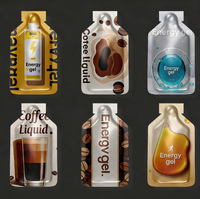 Sachet de boisson personnalisé en forme spéciale, gel énergétique au collagène liquide, sachet en forme de bouteille de 30 ml pour café, jus, boisson