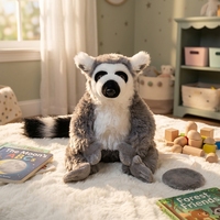 ODM OEM Peluche Lémur à poser sur l'épaule, super douce, réaliste, écologique, éducative, en polyester et coton PP, cadeau unisexe