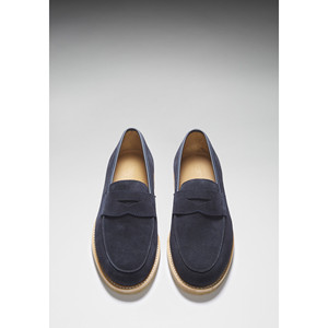 Mocasines de gamuza azul, suela de crepé con ribete de goma - Product Image 5