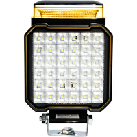 Barre lumineuse d'avertissement LED carrée de 4 pouces, lampe de travail clignotante, 16 perles ambre et blanches pour camion et remorque