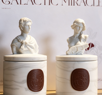 Coffret Cadeau Bougie Parfumée Sculpture Saint George Ornement Diffuseur d'Huile en Céramique Longue Durée Sans Alcool