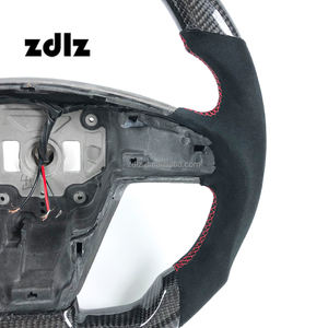 Volant en fibre de carbone pour <span class=keywords><strong>Tesla</strong></span> <span class=keywords><strong>Model</strong></span> S 2021 <span class=keywords><strong>2022</strong></span> Yoke <span class=keywords><strong>Plaid</strong></span> en cuir, volant de voiture <span class=keywords><strong>Model</strong></span> S, possibilité de personnalisation - Product Image 6