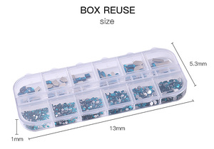 Strass pour ongles en cristal AB rose, rouge et bleu, tailles mixtes, fond plat, diamants en verre 3D, gemmes brillantes, décoration de manucure, nail art - Product Image 6