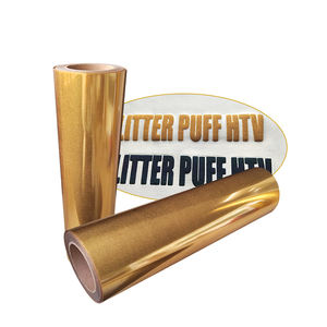 Fournisseur de vinyle HTV Textile Tshirt Recyclable <span class=keywords><strong>Noël</strong></span> Or/Argent Métallisé 3D Rouleaux bouffants Transfert de chaleur Vinyle moussant - Product Image 1