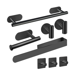 Accessori per il bagno 7 pezzi portasapone a parete nero acciaio inossidabile portasciugamani <span class=keywords><strong>porta</strong></span> portasciugamani <span class=keywords><strong>porta</strong></span> rasoio - Product Image 3