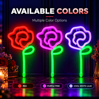 Jouet lumineux LED néon en forme de rose, bâton lumineux coloré en forme de fleur, lumière décorative pour fête, festival, cadeau
