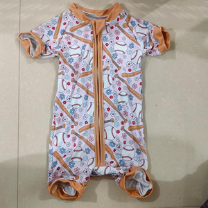 Nueva Ropa Infantil Personalizada de <span class=keywords><strong>Verano</strong></span>, Pijama de Manga Corta para Niños y Niñas, Mono de Bambú Suave para Bebés - Product Image 5