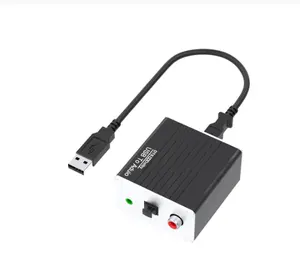 Enough stock USB to Audio Converter PC Sound Card for PS5 to 3.5mm Speaker AUX Converter Fiber Coaxial DTS Dolby 5.1 Source Code