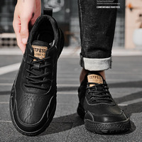 Chaussures décontractées pour hommes personnalisées en usine, en cuir véritable, à lacets, antidérapantes, grandes tailles, durables, souples, classiques, pour la marche et le sport
