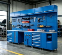 Gabinete de Herramientas Modular de Acero, Solución de Almacenamiento para Garaje, Espacio de Almacenamiento Multifuncional, Adecuado para Talleres de Reparación de Fábrica/Garajes