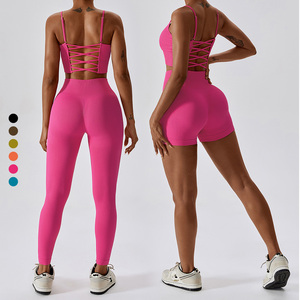 Shorts personnalisés taille haute femmes cyclisme course serré sans couture sport Yoga Biker Shorts femmes - Product Image 5