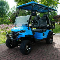 Nouvelle voiturette de golf tout-terrain électrique 72V, couleur or, design personnalisé, livraison rapide, certifiée CE, 4 places, 30-50 km/h, autonomie 90 km