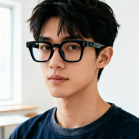 Lunettes optiques rétro avec décoration à rivets, lunettes carrées en fibre d'acétate sur mesure, adaptées aux hommes et aux femmes