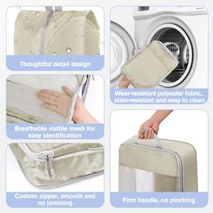 7 pièces de cubes de compression ultra-minces pour le voyage, cubes de compression pour bagages, sacs organisateurs de valises en maille - Product Image 5